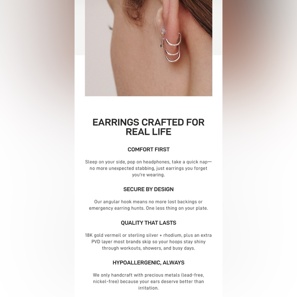 ARDANT 2 Pairs Huggie Hoop Earrings Set - Picture 2 of 8